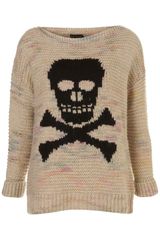 Topshop Knitted Skull Motif Jumper