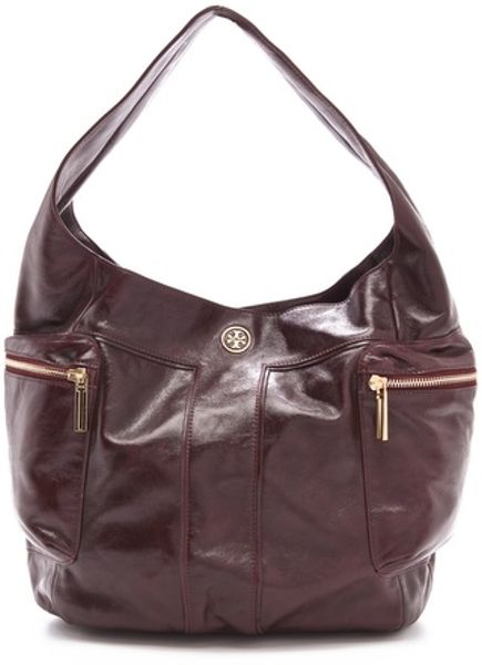 Tory Burch Vintage Moto Large Hobo in Purple (plum) - Lyst