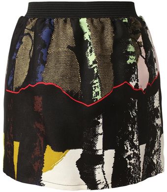 Balenciaga Silver Birch Cotton Wool Miniskirt - Lyst