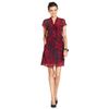 Dkny Capsleeve Printed Tieneck Shirtdress in Red - Lyst