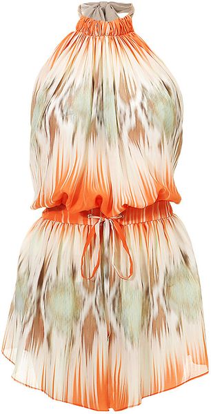 Matthew Williamson Striped Halterneck Playsuit in Orange - Lyst