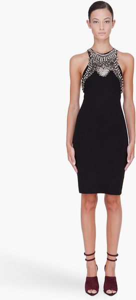 McQ by Alexander McQueen Black Metal Embroidered Dress - Lyst