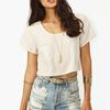 Nasty Gal Stella Crop Tee Ivory in White (ivory) - Lyst