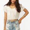 Nasty Gal Stella Crop Tee Ivory in White (ivory) - Lyst