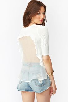 Nasty Gal Ruffled Crop Tee - Lyst