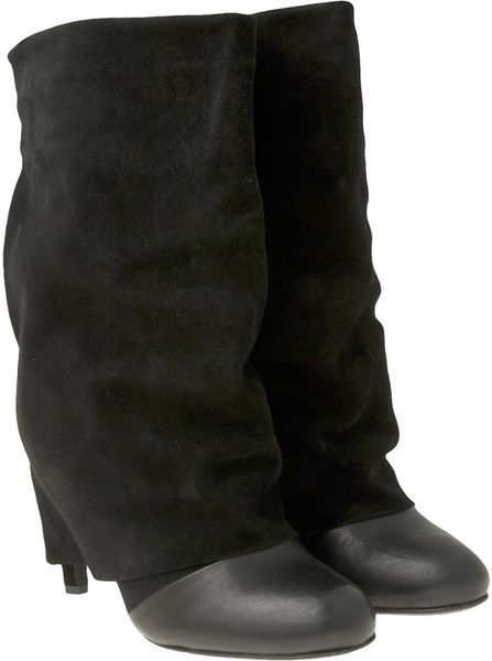 See By Chloé Fold Over Heel Boot in Black | Lyst