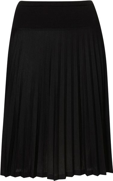Topshop Black High Waist Pleat Skirt in Black - Lyst