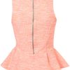 Topshop Sleeveless Boucle Peplum Top in Pink (fluro orange) - Lyst