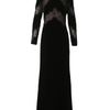 Valentino Velvet Gown with Lace Paneled Bodice in Black - Lyst