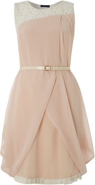 Vivi Boutique Sleeveless Belted Dress - Lyst