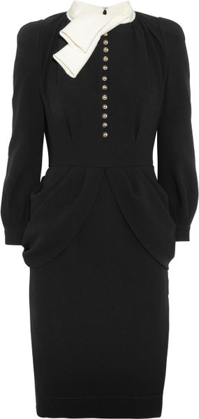 Altuzarra Cutout Crepetwill Dress in Black - Lyst