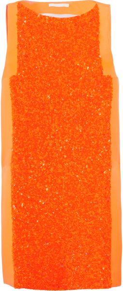 Antonio Berardi Sequined-front Crepe Mini Dress - Lyst