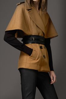 Burberry Wool Cape Coat - Lyst