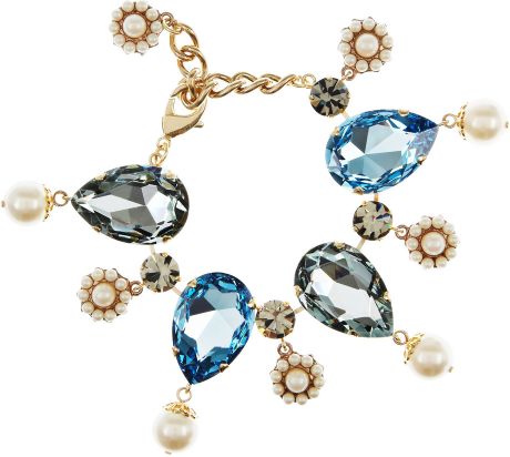 Dolce & Gabbana Goldplated Swarovski Crystal Bracelet in Gold - Lyst