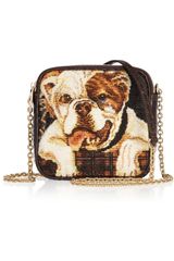 Dolce & Gabbana Bulldog Tapestry and Python Shoulder Bag