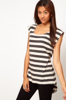 River Island Dipped Hem T-shirt - Lyst