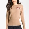 Tory Burch Samantha Embellished Sweater in Beige (camel melange) - Lyst