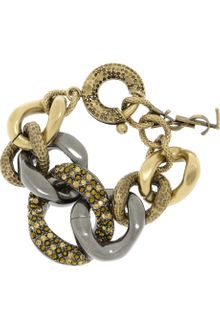 Yves Saint Laurent Gourmette Goldplated Crystal Bracelet - Lyst