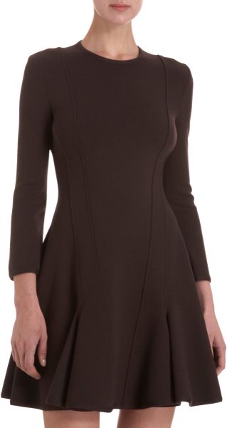 Givenchy Knit Flare Dress in Brown - Lyst