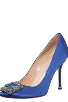 Manolo Blahnik Hangisi Satin Pump Cobalt Blue - Lyst