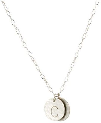 Peggy Li 2 Disc Hammered Large Initial Necklace  - Lyst