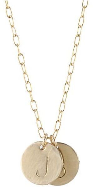 Peggy Li 2 Disc Large Initial Gold Necklace Gf in Gold - Lyst