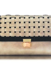 Poupee Couture Woven Cover Clutch in Gold Black - Lyst