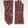 Prada Swarovski Crystal Leather Glovesbordeaux in Purple (bordeaux) - Lyst