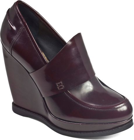 wedges sam burgundy platform loafer edelman deanna british