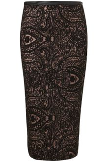 Topshop Black Paisley Tube Skirt - Lyst
