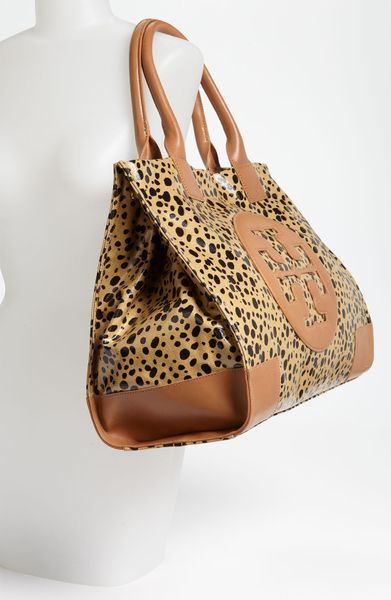 ella leopard canvas tote bag