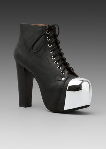 Jeffrey Campbell Capped Toe Lita in Blacksilver - Lyst