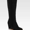 Kate Spade Sanabel Suede Kneehigh Wedge Boots in Black - Lyst