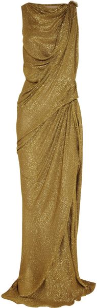 Lanvin Draped Lamé Gown - Lyst