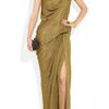 Lanvin Draped Lamé Gown in Gold - Lyst