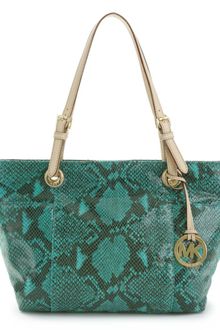 Michael Kors Embossed Python Item Tote - Lyst