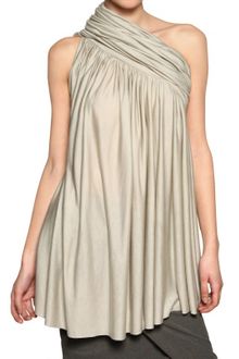 Rick Owens Draped Viscose Silk Jersey Top - Lyst