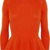 Tory Burch Woolblend Peplum Sweater in Orange - Lyst