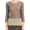 Alexander Wang Net Overlay Long Sleeve Crewneck Sweater in Gray (ink and oyster) - Lyst
