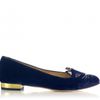 Charlotte Olympia Kitty Flat in Blue (navy) - Lyst