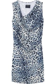 Class Roberto Cavalli Leopard Print Satin Jersey Dress - Lyst