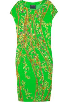 Class Roberto Cavalli Printed Satinjersey Dress - Lyst