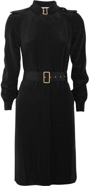 Diane Von Furstenberg Jafar Silk Trenchstyle Dress in Black - Lyst