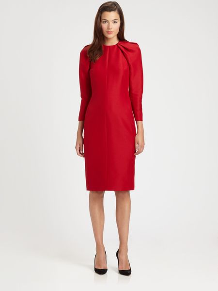 Giambattista Valli Puffedsleeve Dress in Red - Lyst