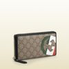 Gucci Italy Gg Flag Collection Zip Around Wallet in Beige - Lyst