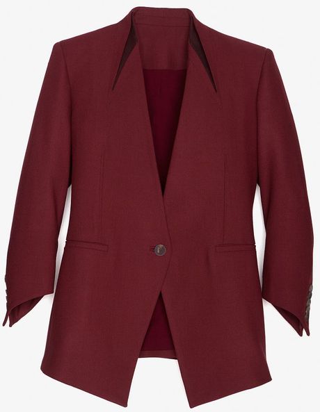 Helmut Lang Preorder Exclusive Era Leather Detailed Blazer in Brown (bordeaux) - Lyst