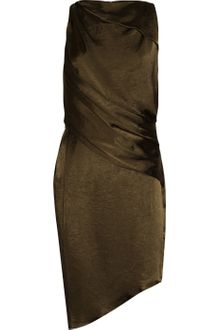 Helmut Lang Draped Satin Jersey Dress - Lyst