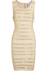 Hervé Léger Embellished Knitted Jersey Dress
