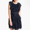 Jill Stuart Raw Edge Silk Chiffon Dress in Blue (navy) - Lyst