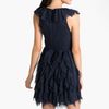 Jill Stuart Raw Edge Silk Chiffon Dress in Blue (navy) - Lyst